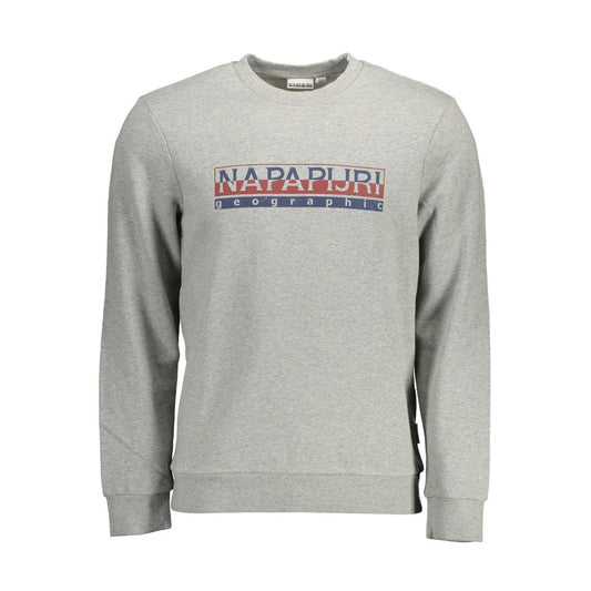 Grey sweatshirt with red lettering