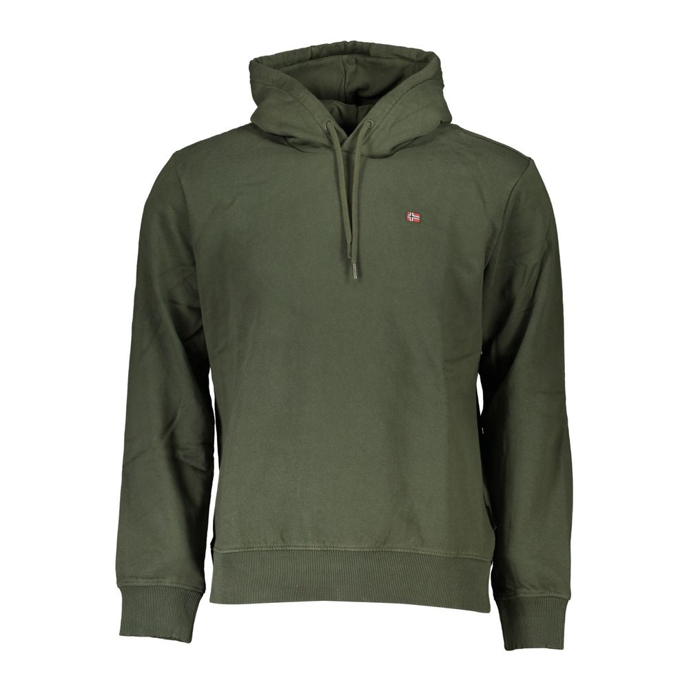 Green hooded sweatshirt with zipper