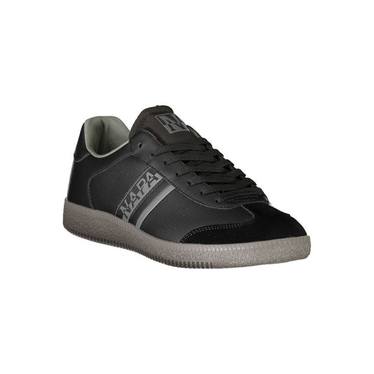Black sneaker with white sole