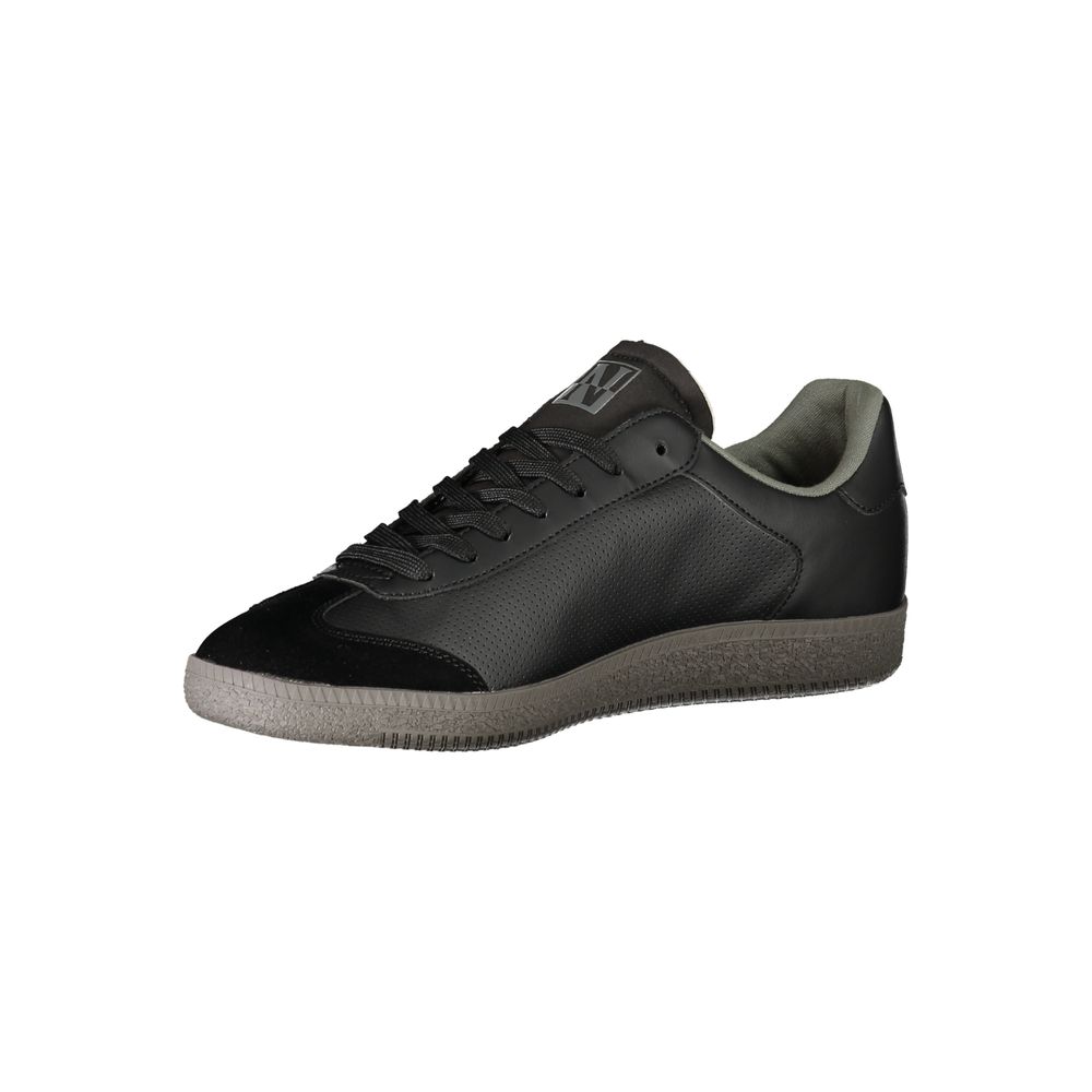 Black sneaker with white sole