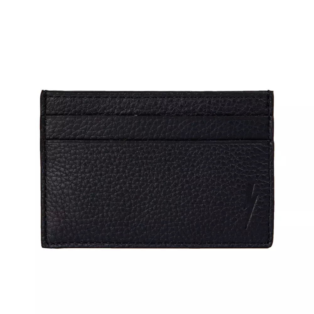 Black leather wallet with card slots