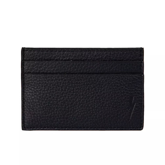 Black leather wallet with card slots