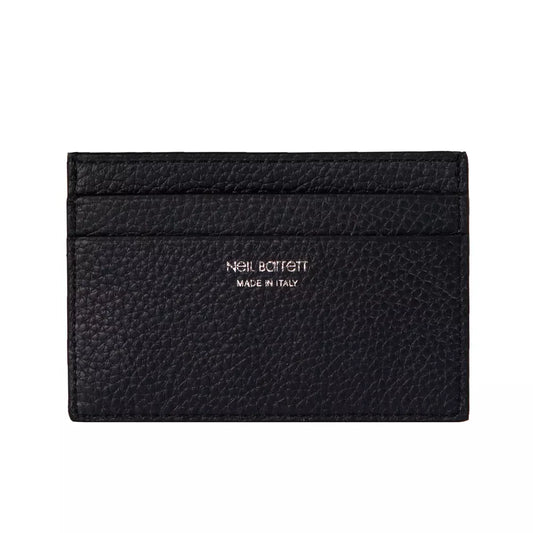 Black leather wallet with gold lettering