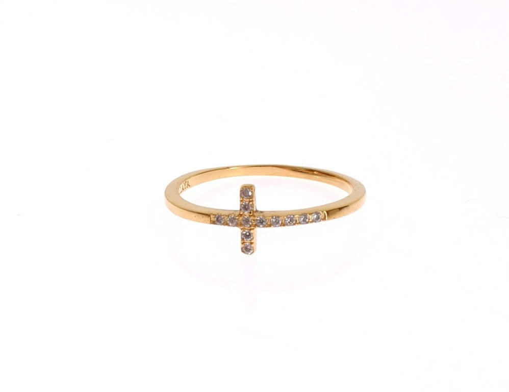 Gold ring with cross pendant