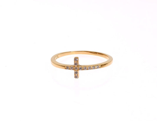 Gold ring with cross pendant