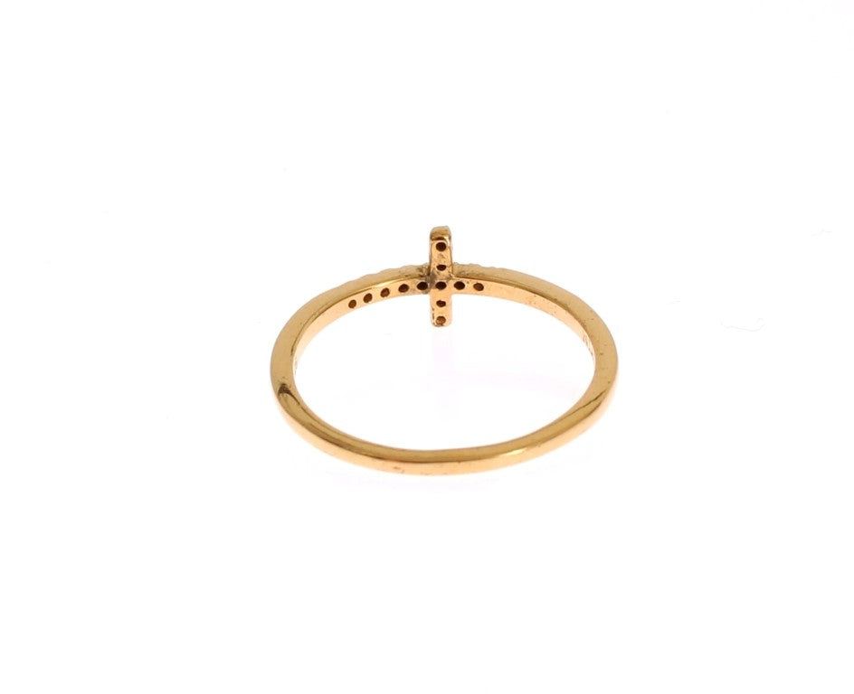 Gold ring with a cross on top
