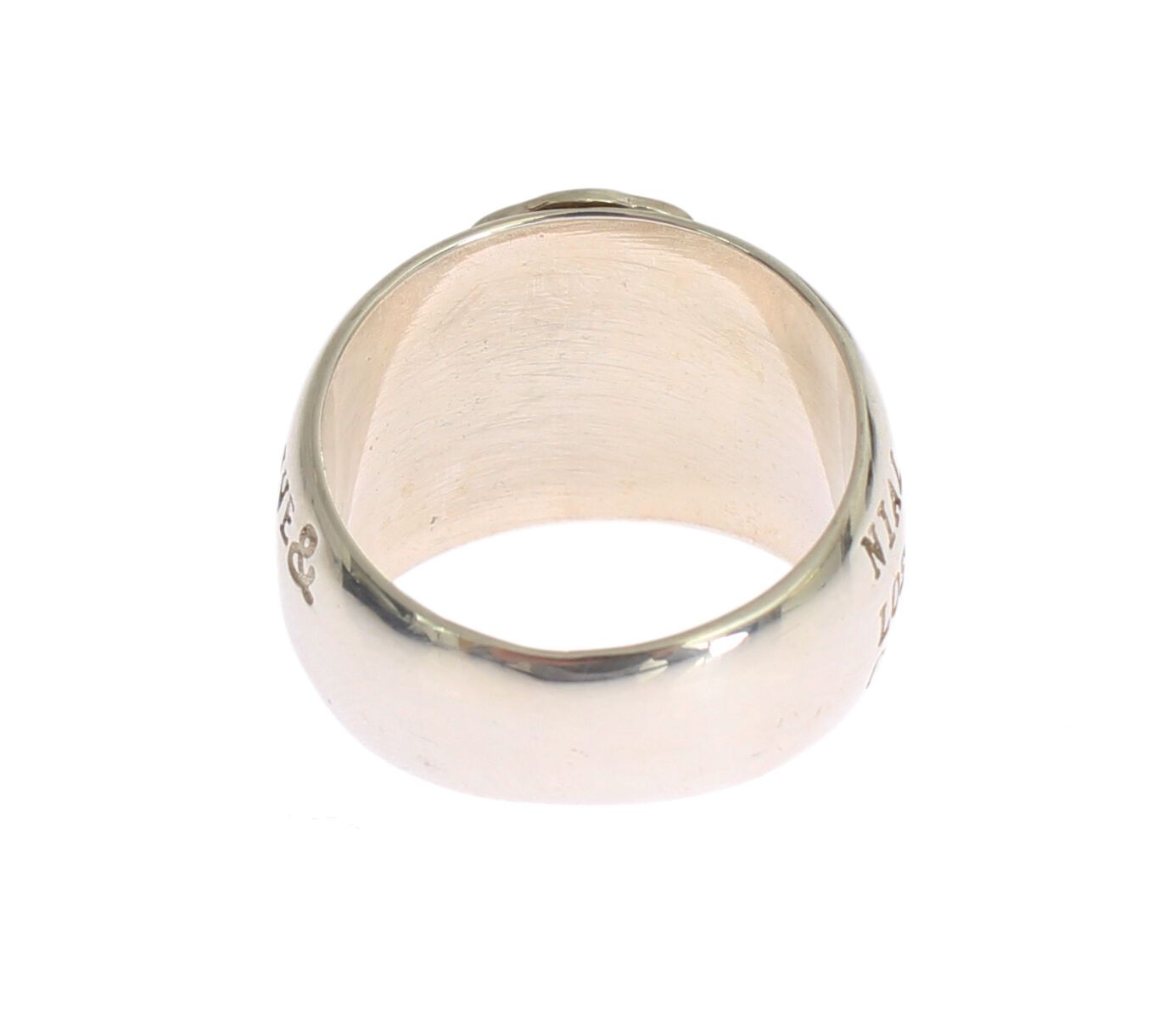 Gold ring on white background