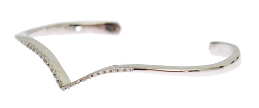 Silver bracelet with clear stones
