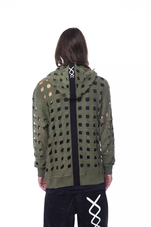 Green hoodie with holes on back