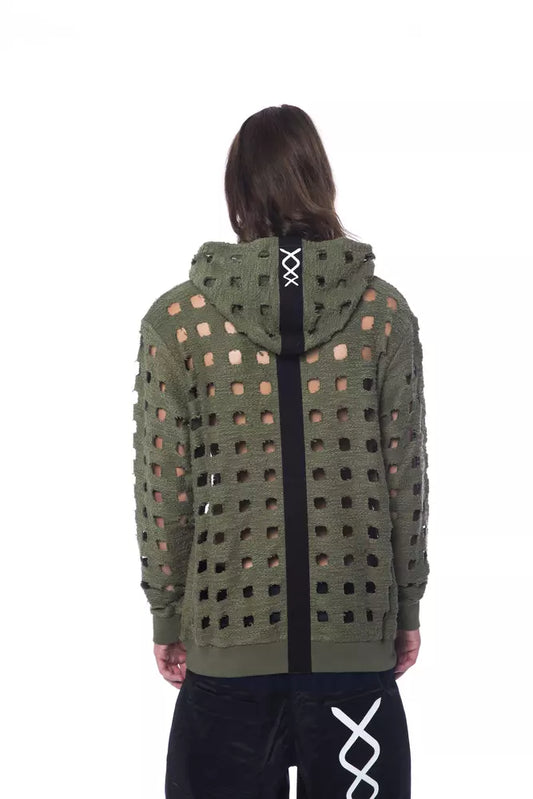 Green hoodie with holes on back