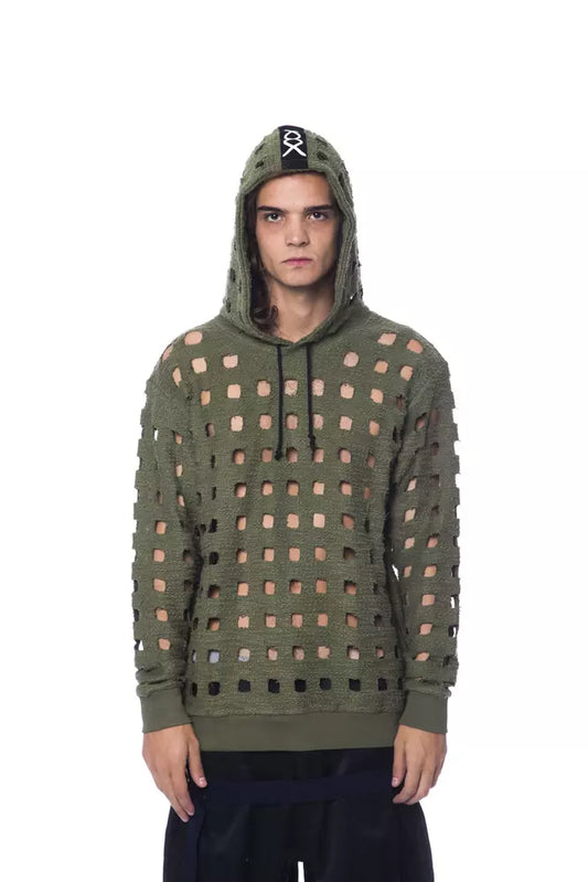 Olive green hoodie with holes for ventilation