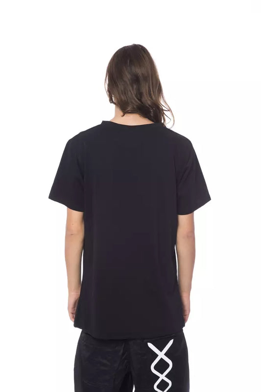 Black t-shirt on a person