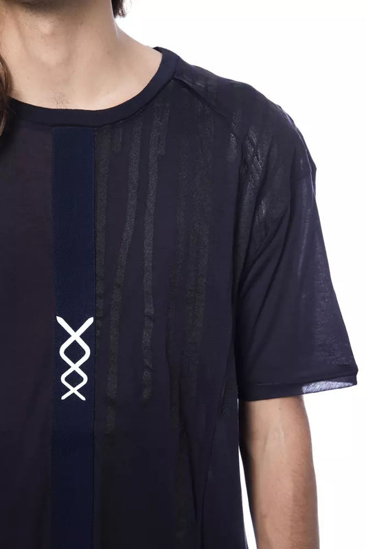 Black t-shirt with white x on front