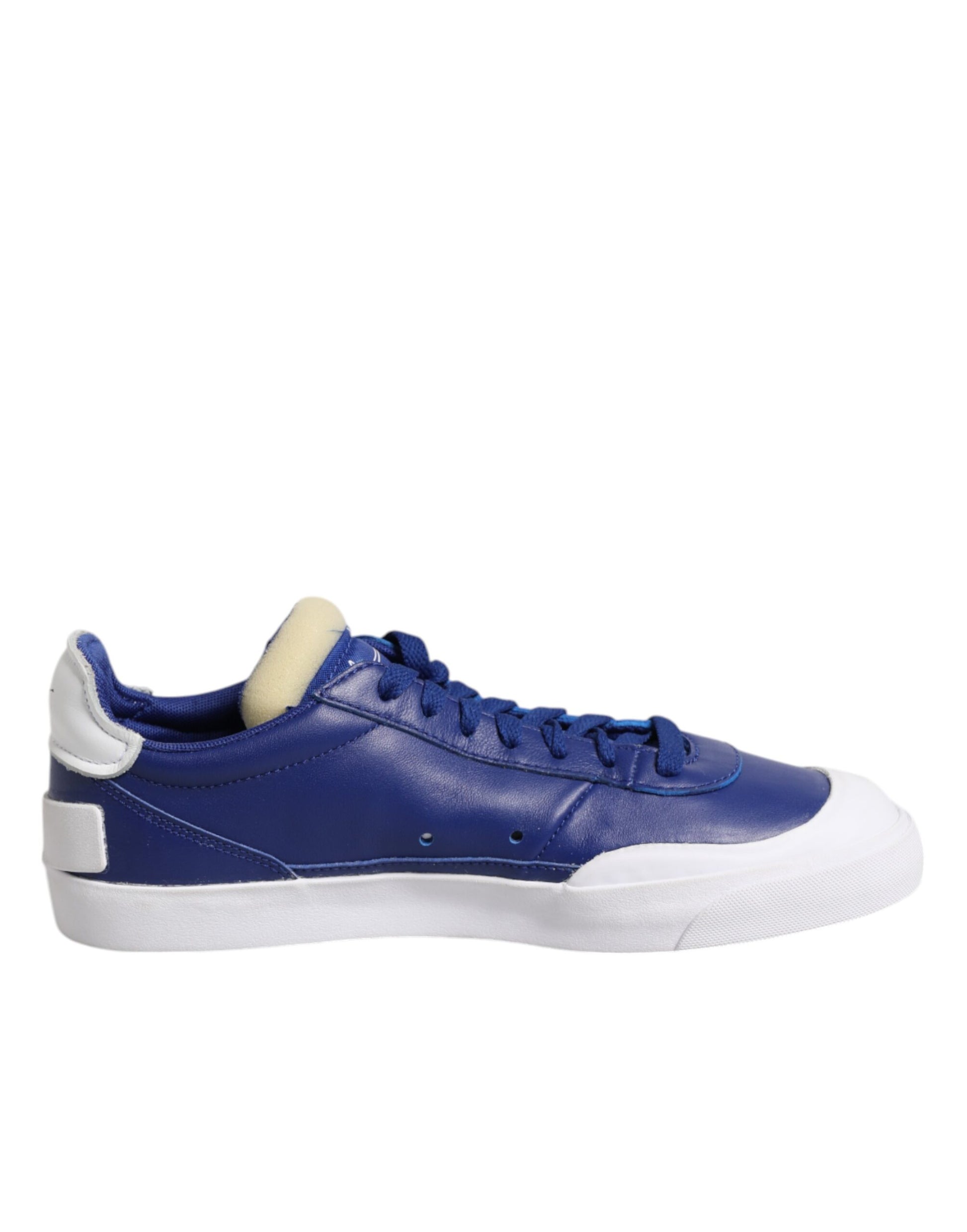 Blue sneaker with white sole
