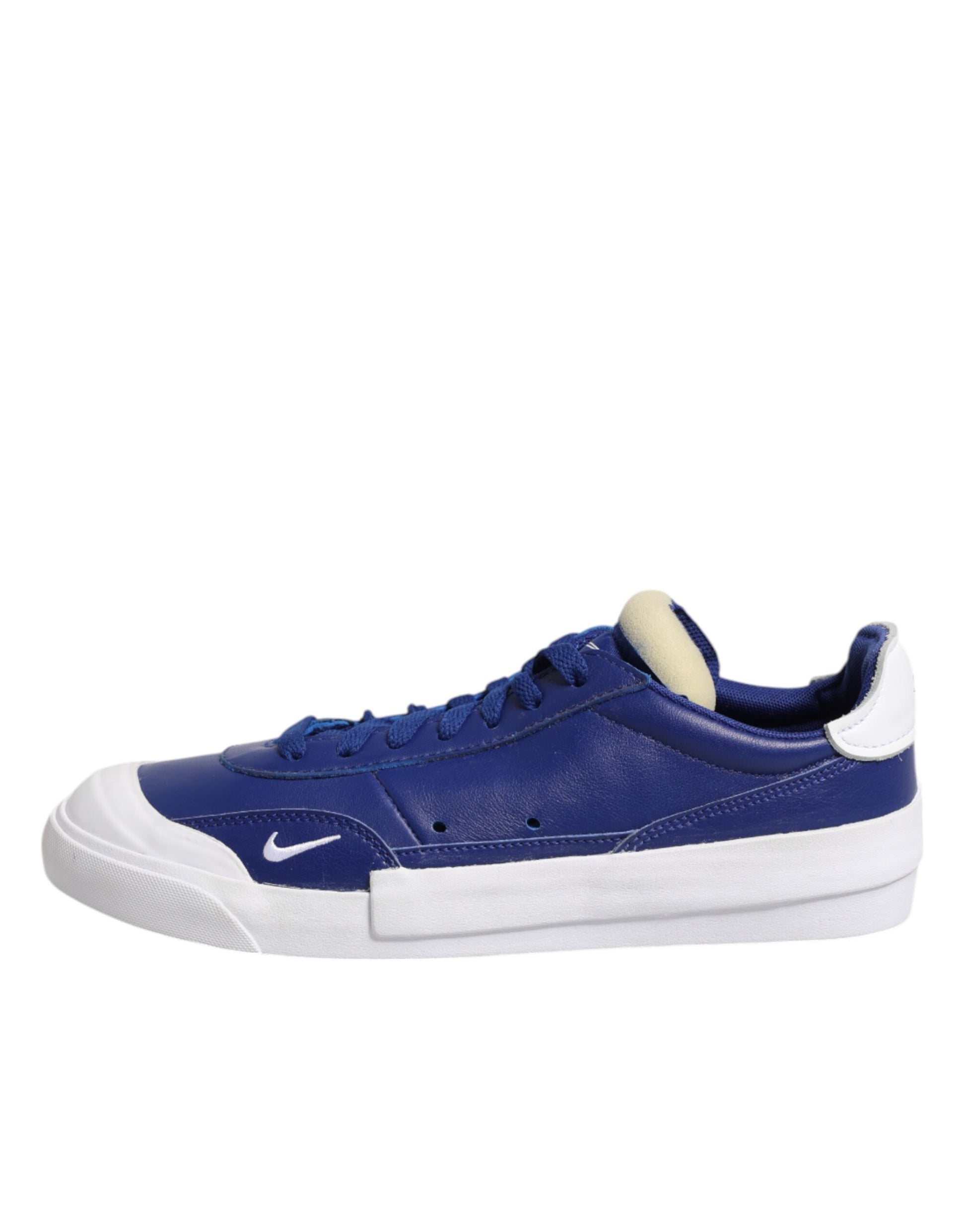 Blue sneaker with white sole