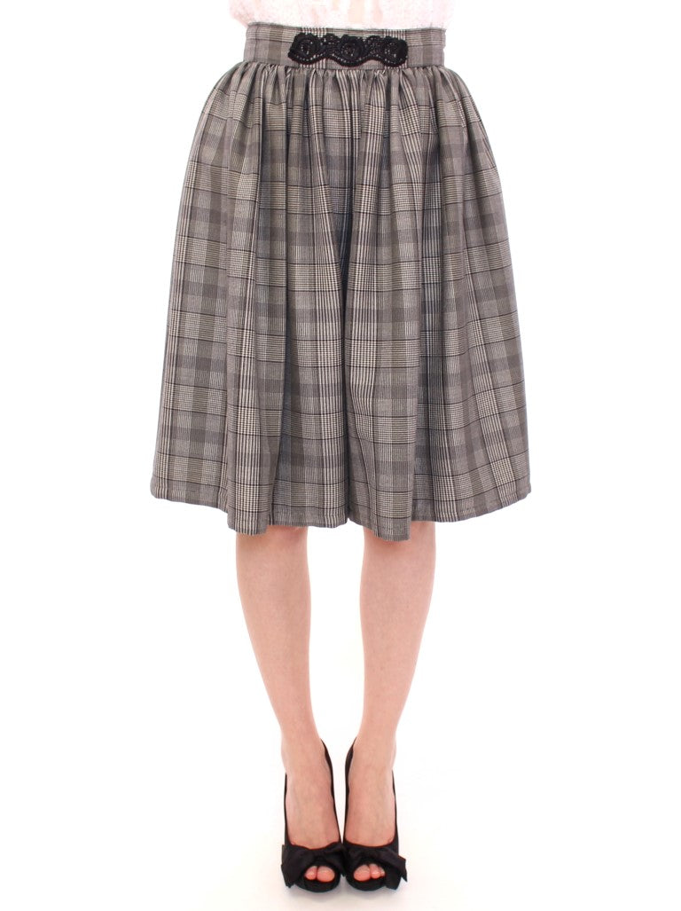 Plaid skirt worn by a woman