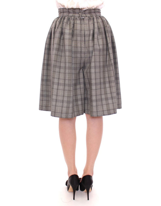Plaid skirt worn by a woman