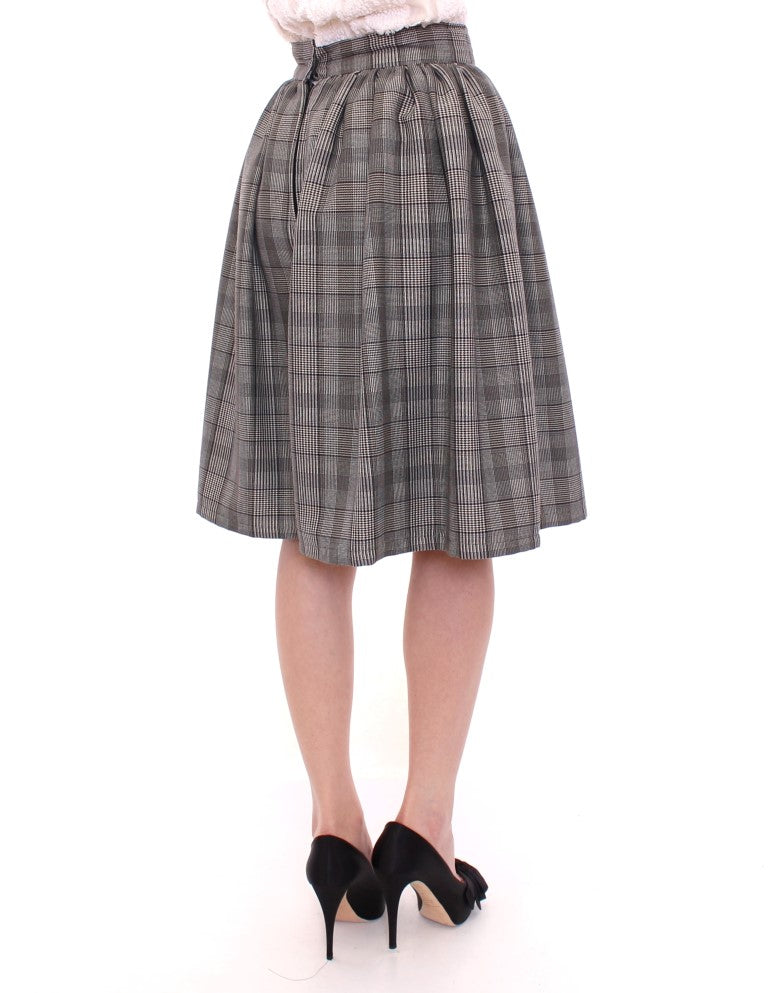 Plaid skirt worn by a woman