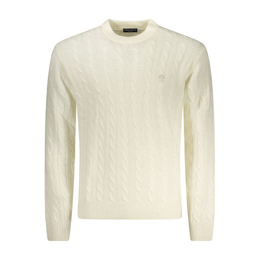 Yellow knit sweater on hanger