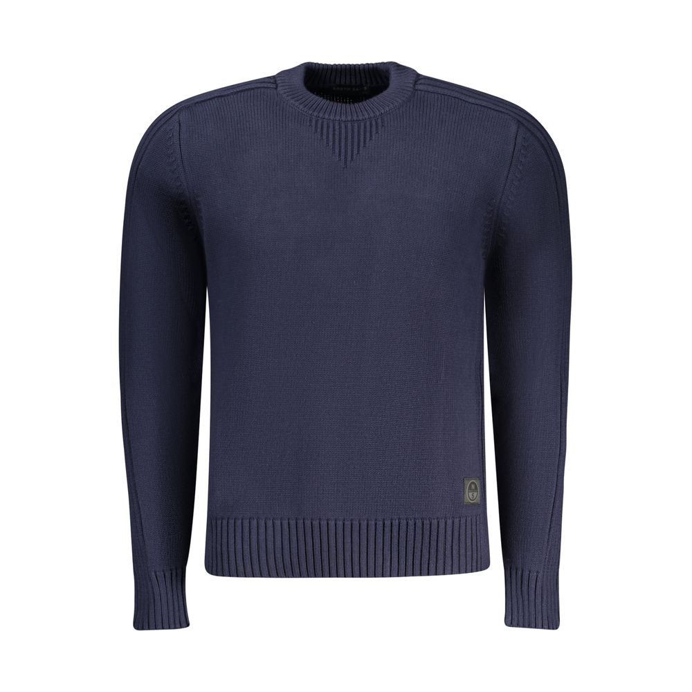 Blue crew neck sweater on mannequin