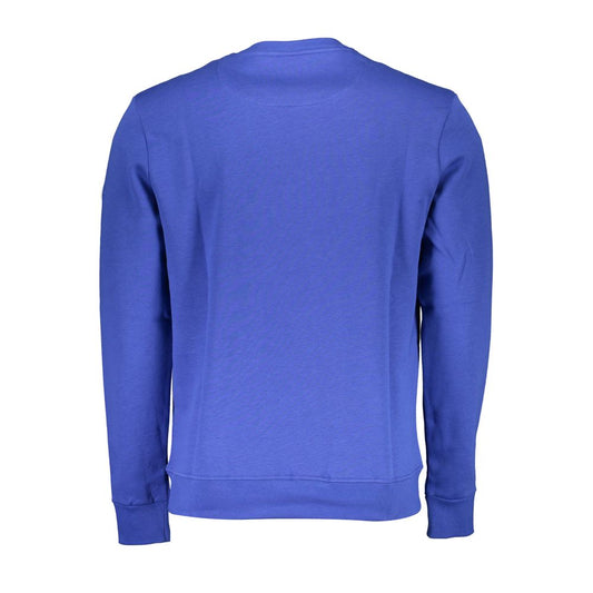 Blue long sleeve sweatshirt on hanger