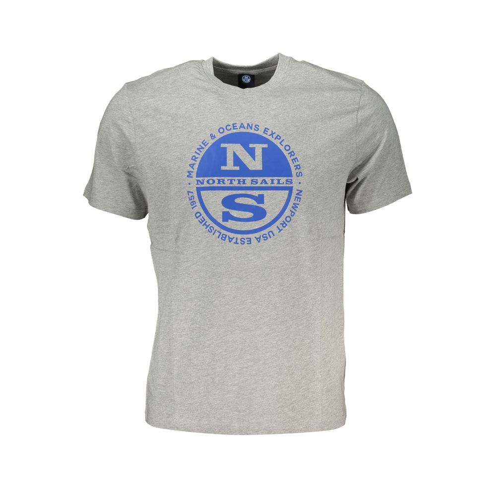 Grey t-shirt with blue logo