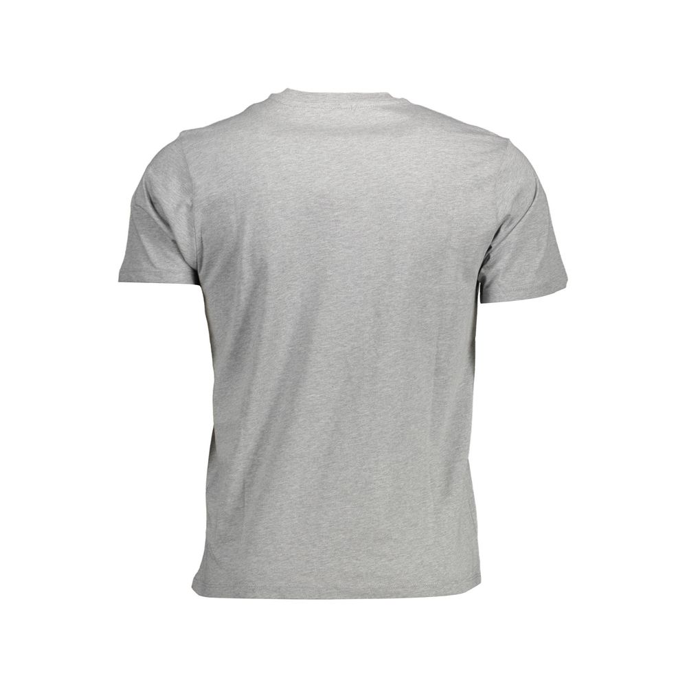 Grey cotton men's t-shirt with short sleeves, crew neckline and a straight hem