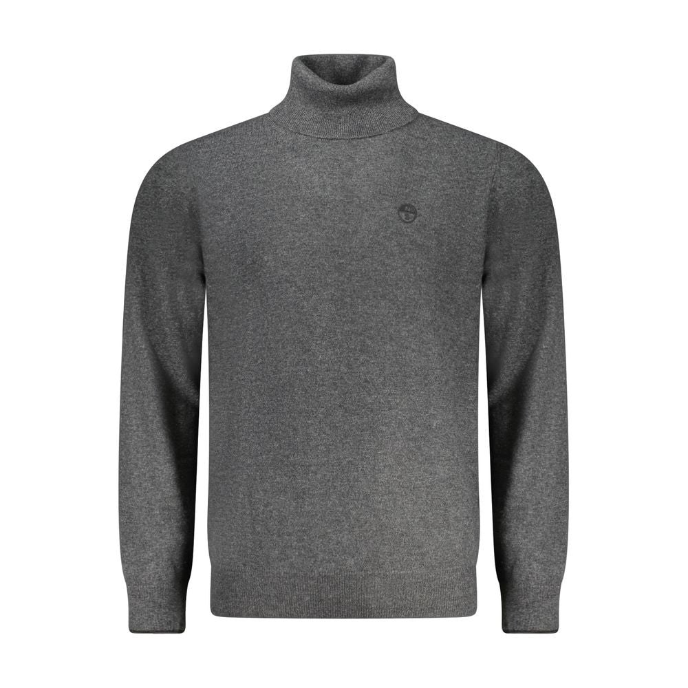 Men's gray turtleneck sweater