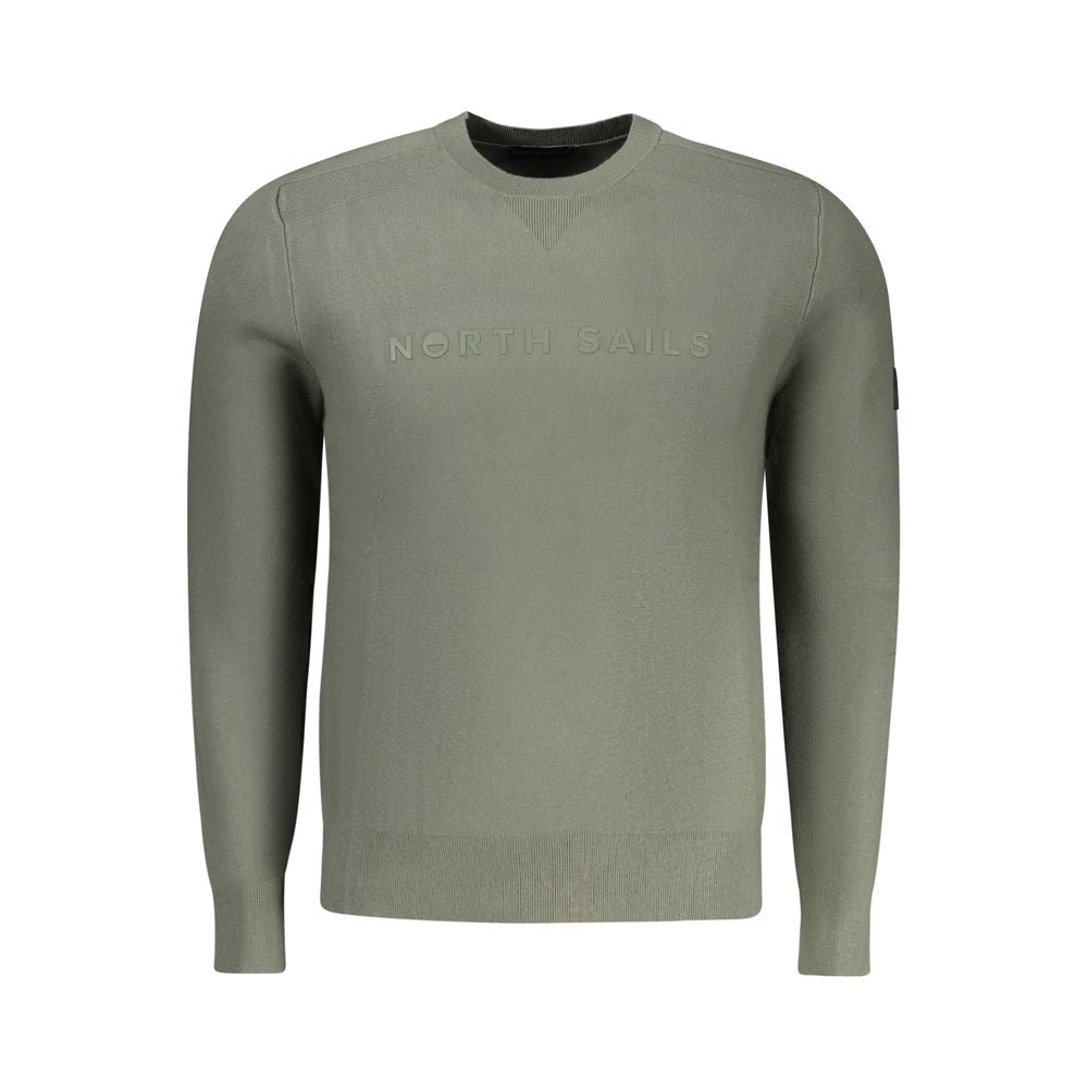Long sleeve heather gray sweatshirt with embroidered logo on chest