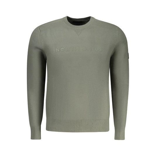 Long sleeve heather gray sweatshirt with embroidered logo on chest