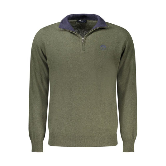 Green sweater with zipper on front