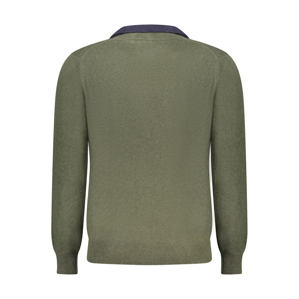 Green wool sweater on mannequin