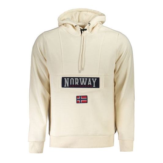 Tan hoodie with Norway logo on front