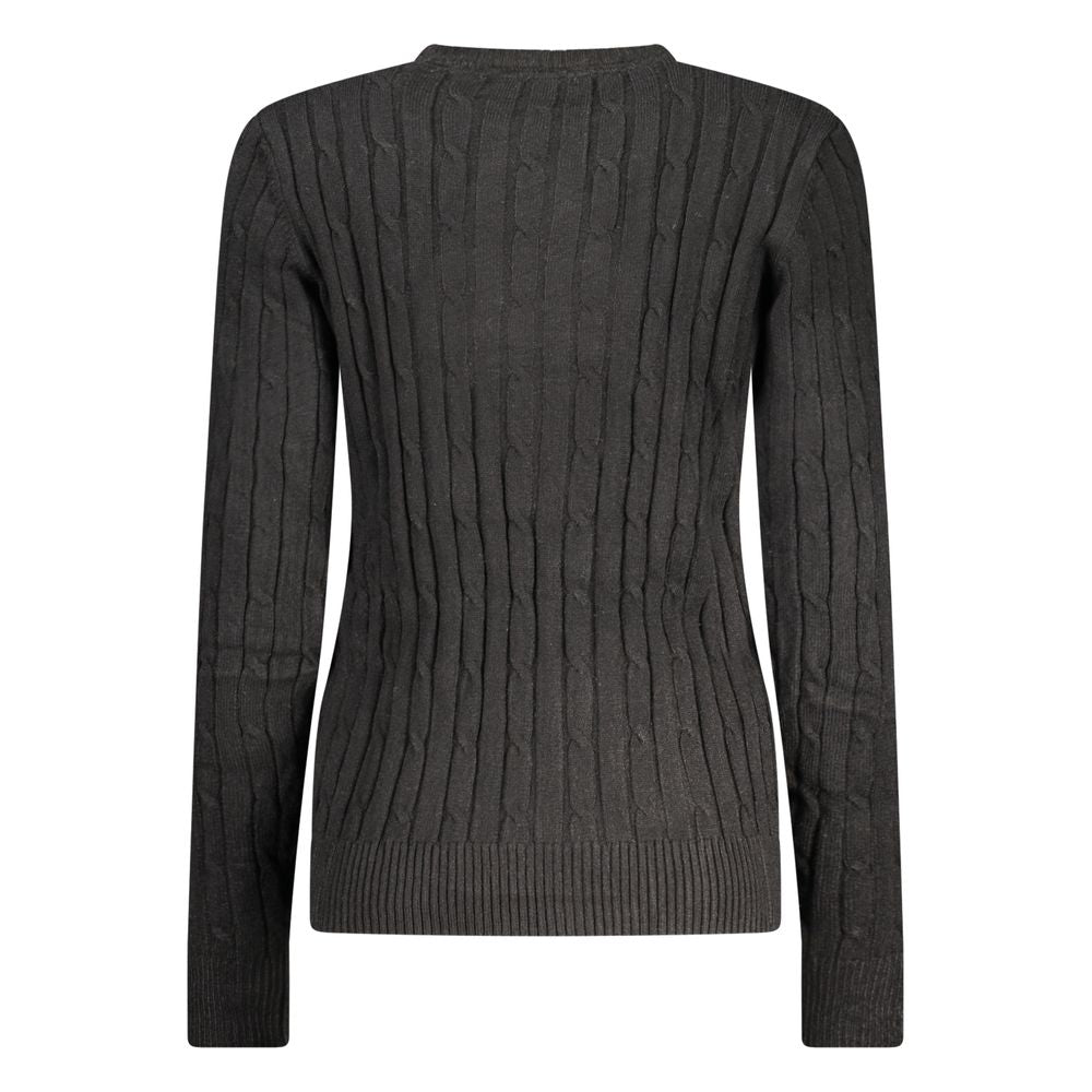 Long sleeve black knit sweater