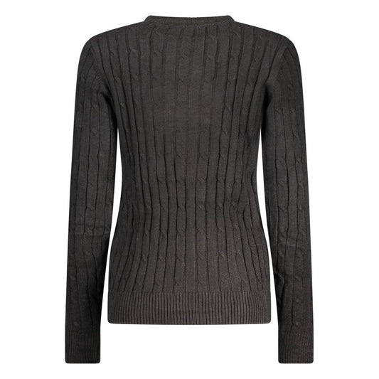 Long sleeve black knit sweater