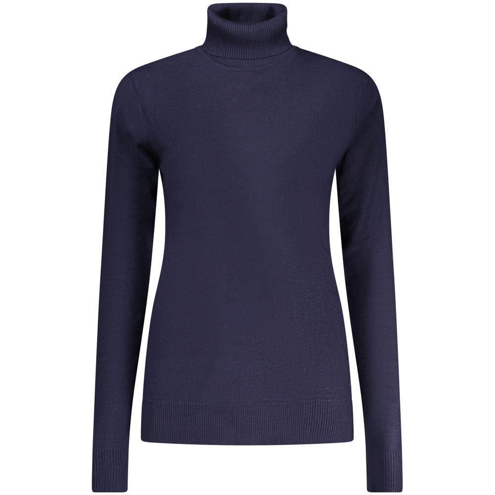 Blue turtleneck sweater on mannequin