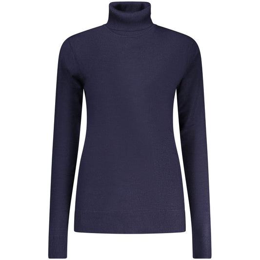 Blue turtleneck sweater on mannequin