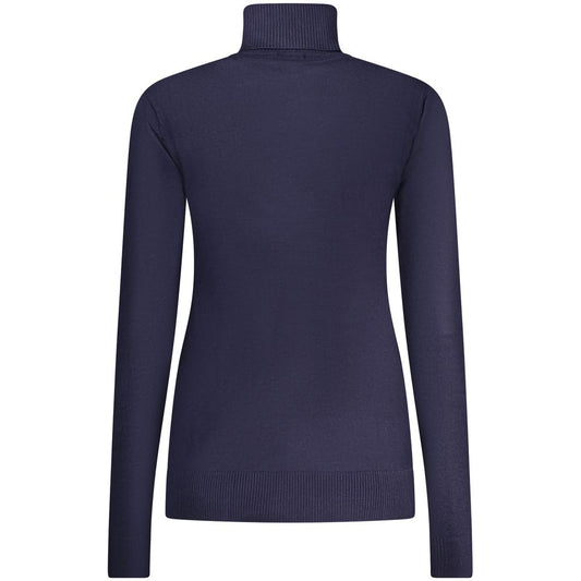 Navy blue long sleeve turtleneck sweater
