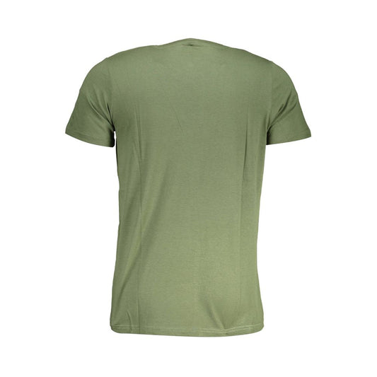 Green t-shirt on hanger