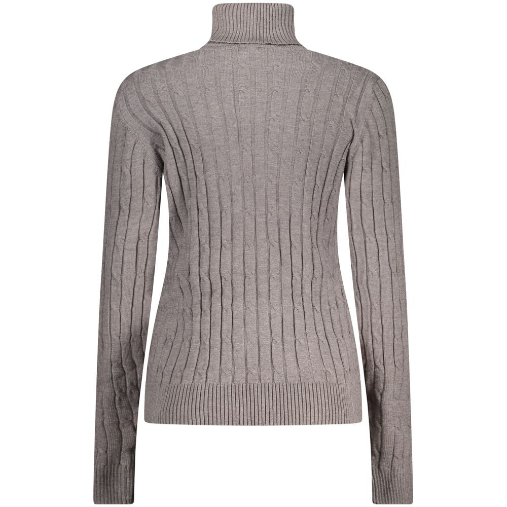 Grey ribbed knit sweater