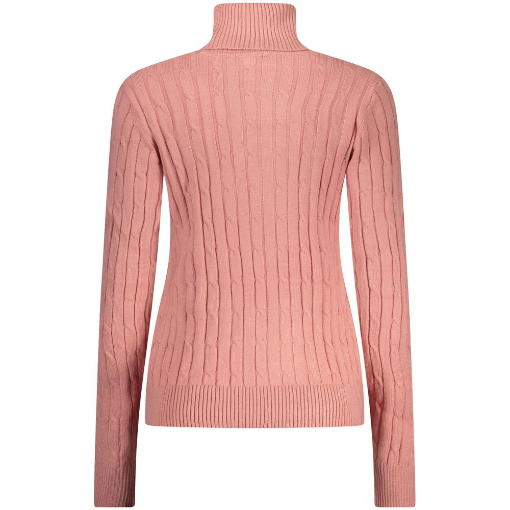 Pink ribbed knit sweater