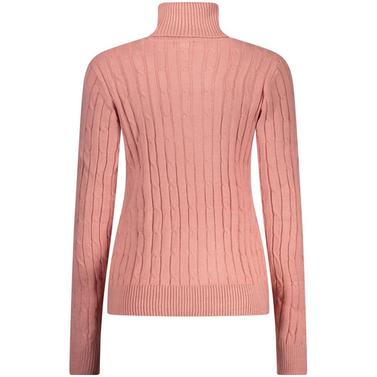 Pink ribbed knit sweater
