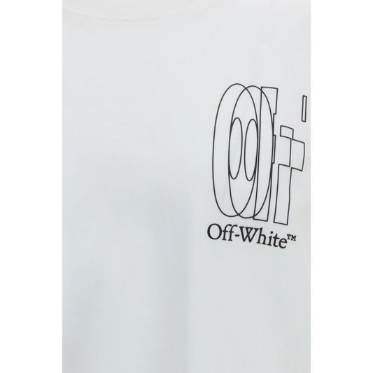 A white cotton t-shirt with a black graphic design on the front