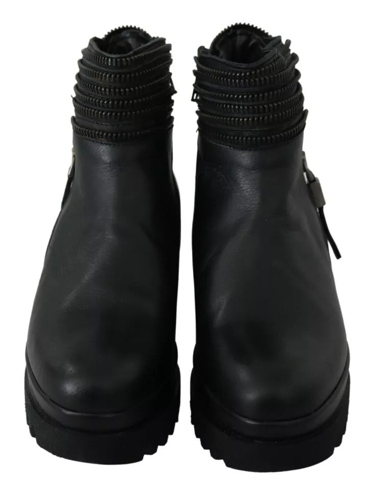 Pair of black leather boots