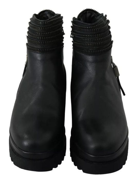 Pair of black leather boots