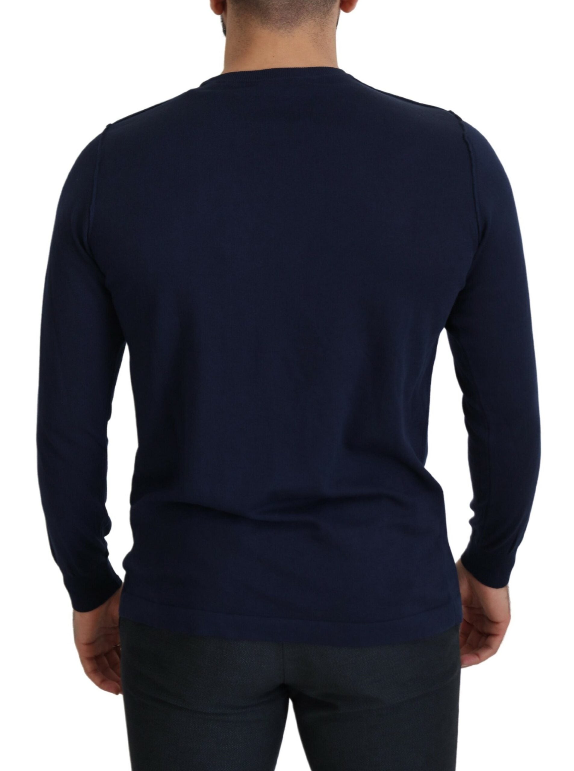 Navy blue long sleeve shirt on a mannequin