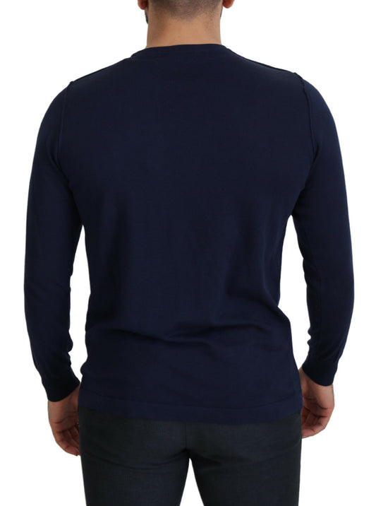 Navy blue long sleeve shirt on a mannequin