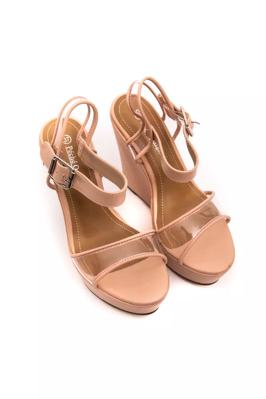 Pair of women's sandals with open toes and ankle straps
