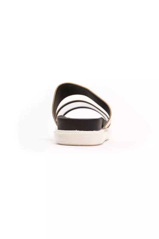 A single shoe against a neutral background. It appears to be a women's flat with a strap design, featuring a combination