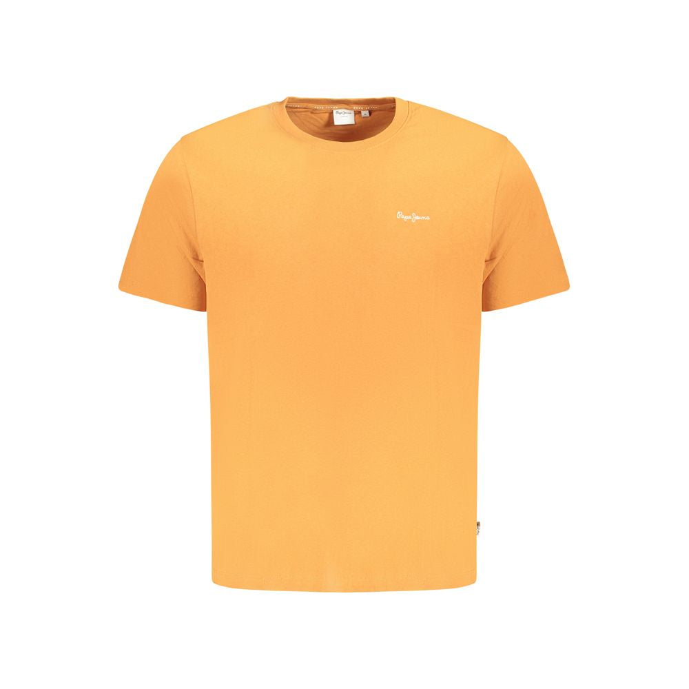 Orange short sleeve t-shirt on a hanger